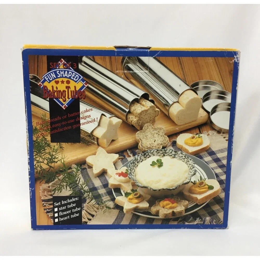 3 Fun‎ Shaped Batter Cakes Bread Baking Tubes Set Star Flower Heart Instructions